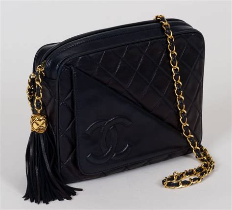 chanel camera bag blue|Chanel camera bag with tassel.